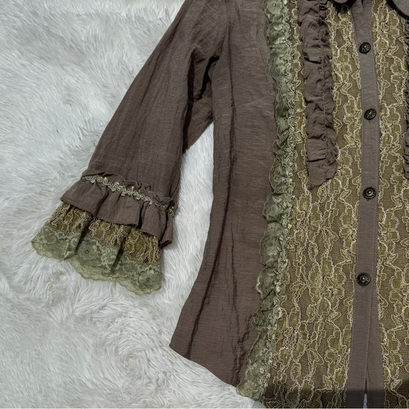 Vintage Pretty Angel Linen Blend Blouse - Picture 7 of 9